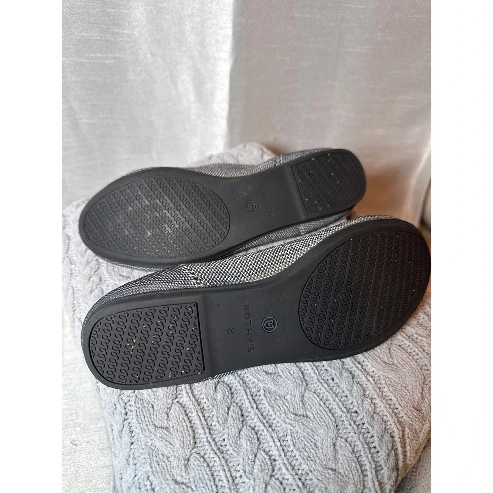 ROTHYS Womens Navy blue White Knit‎ Pointed Toe Flats Shoes Size 8